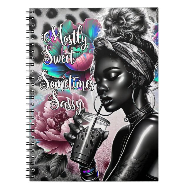Cuaderno La mayoría de las veces dulce mujer melanina negra (Frente)