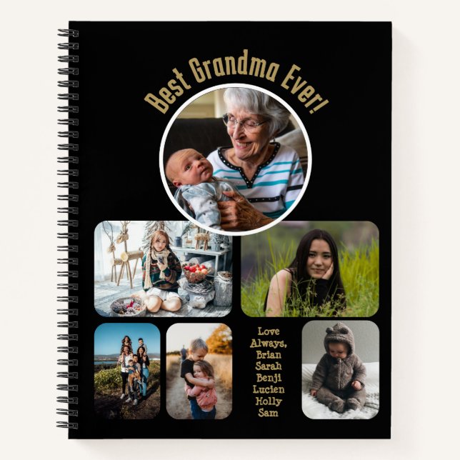 Cuaderno ¡La mejor abuela de todos! Collage de fotos (Anverso)