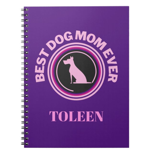 Cuaderno La mejor madre del perro jamás personalizada (Frente)