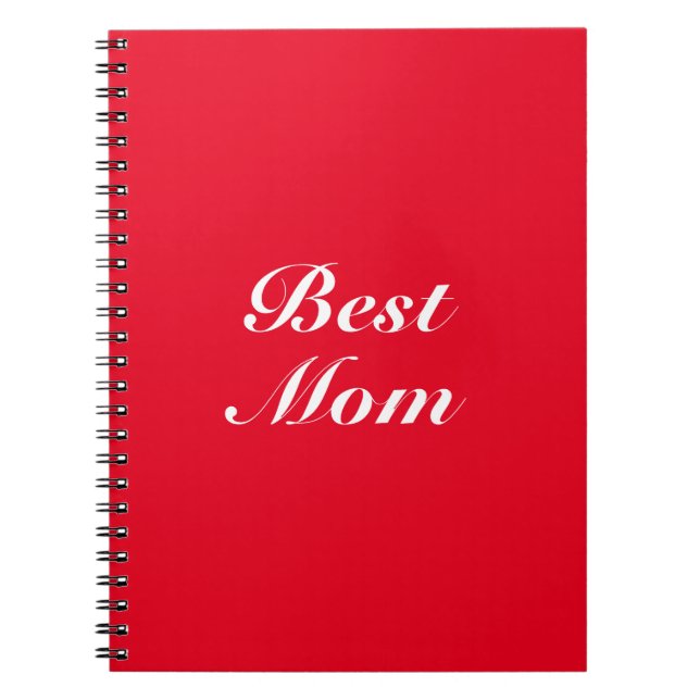 Cuaderno La mejor mamá blanco elegante guión clásico lindo (Frente)