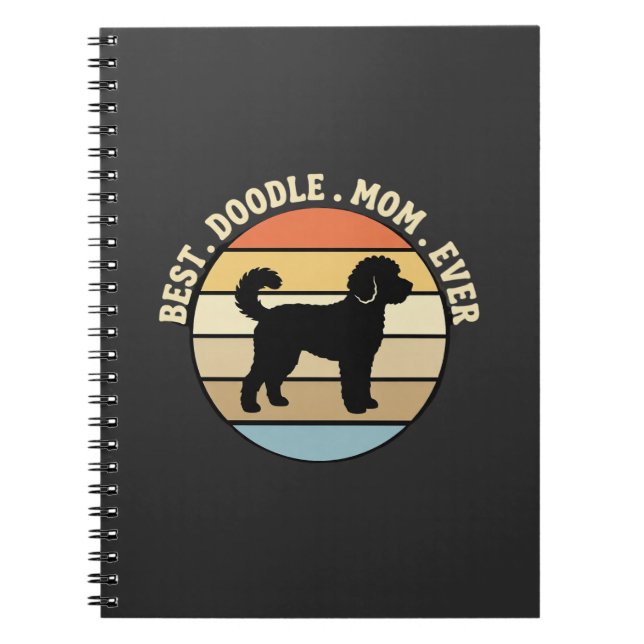 Cuaderno La mejor mamá de Doodle Retro Perro (Frente)