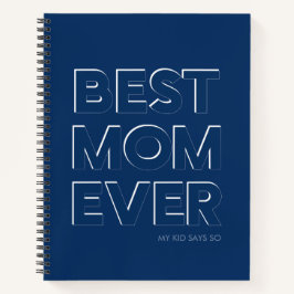 Cuaderno La Mejor Mamá del Mundo Divertido Azul Marino