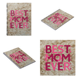 Cuaderno La Mejor Mamá del Mundo en Tipografía Rosa de Moda
