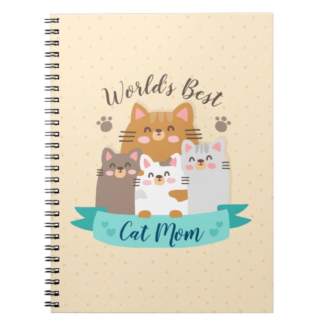 Cuaderno La mejor mamá gata del mundo - gatitos curados (Frente)