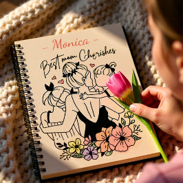 Cuaderno La mejor mamá mamá, niños y personalizado de flore