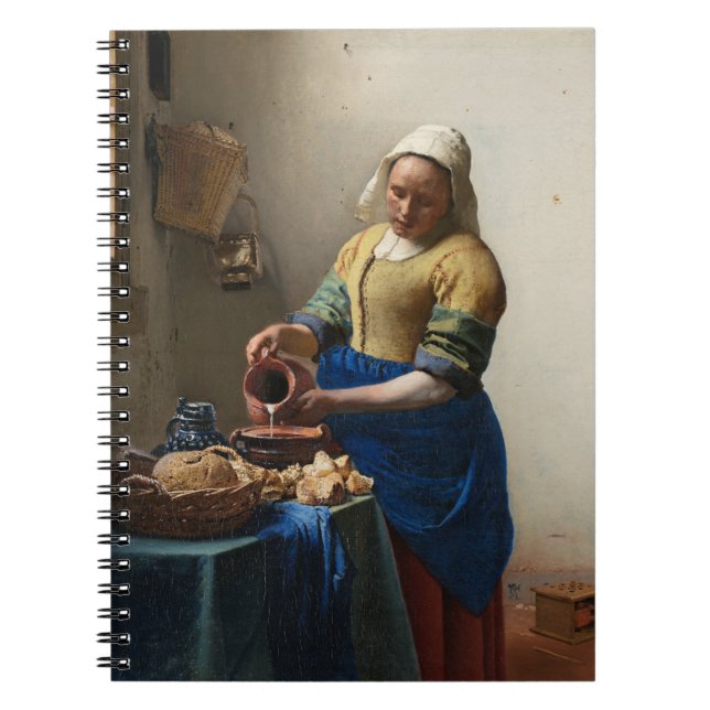 Cuaderno La Milkmaid de Johannes Vermeer, c. 1660 (Frente)