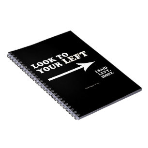 Cuaderno La mirada de SlipperyJoe hacia su izquierda gruesa