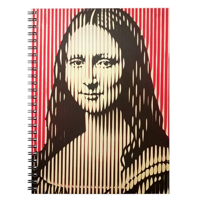 Cuaderno La Mona Lisa en el estilo de ilusión óptica BAUHAU (Frente)