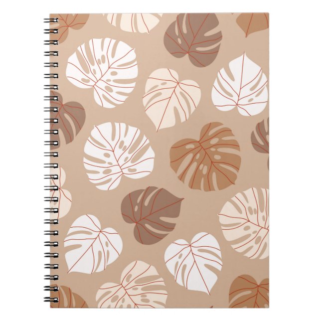 Cuaderno La monstera beige deja un patrón ininterrumpido. T (Frente)