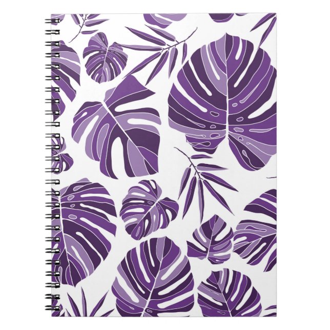 Cuaderno La monstera violeta tropical deja un patrón sin fi (Frente)