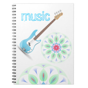 Cuaderno La música observa destino azul del modelo de zigza