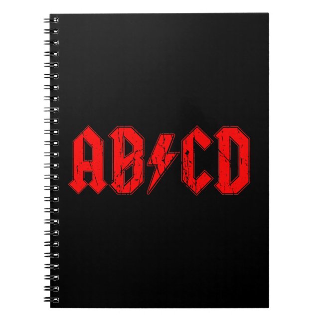 Cuaderno La música rock de ABCD símbolo gracioso escuela de (Frente)