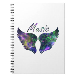 Cuaderno La música se va volando verde púrpura de la Nova