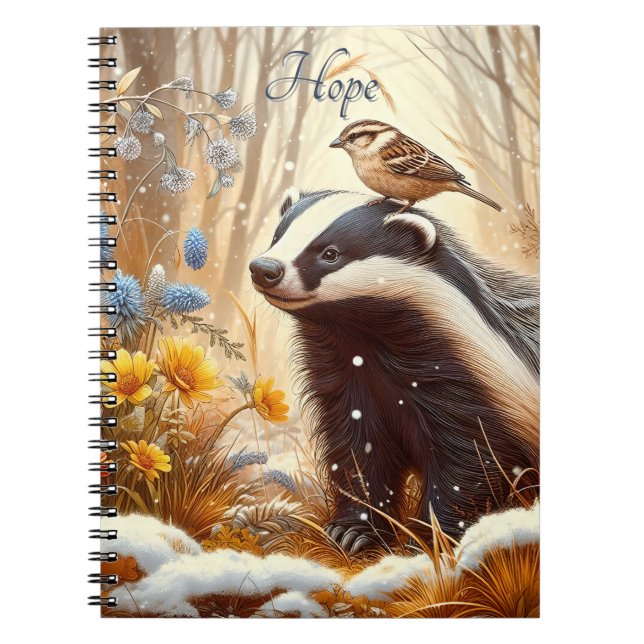 Cuaderno La naturaleza de Badger y Sparrow (Frente)