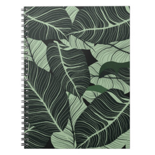 Cuaderno La naturaleza lujosa deja el fondo. Patrón floral,
