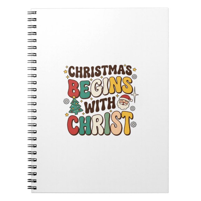 Cuaderno La Navidad Comienza Con Cristo Diseño De Árbol De  (Frente)