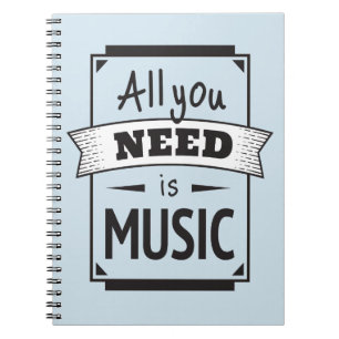 Cuaderno La necesidad es música, cantante, cantar, canción,