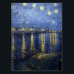 Cuaderno La noche estrellada de Vincent van Gogh sobre el R<br><div class="desc">1888. Noche estrellada sobre el Ródano por Vincent Willem van Gogh,  un pintor post-impresionista de origen holandés cuyo trabajo —notable por su tosca belleza,  honestidad emocional y color audaz— tuvo una influencia de largo alcance en el arte del siglo XX.</div>