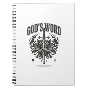 Cuaderno La Palabra de Dios Espada y Rosas Cristiano Vintag
