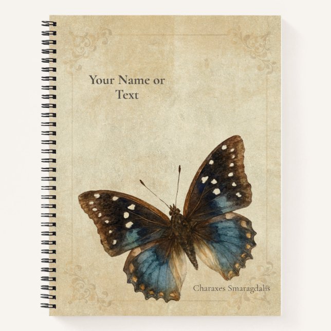 Cuaderno La Paradoja del Zafiro: Charaxes Smaragdalis (Anverso)
