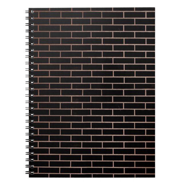 Cuaderno La pared de ladrillo negro oscuro tiene una superf (Frente)