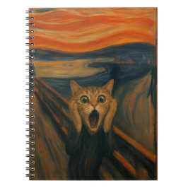 Cuaderno La parodia clásica del gato gritando Arte divertid