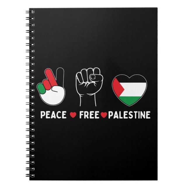 Cuaderno la paz ama palestina - libertad para los palestino (Frente)