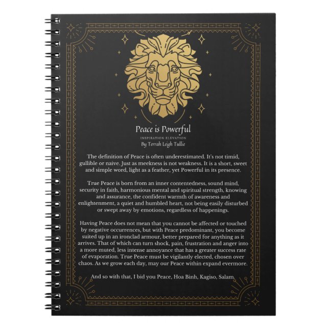 Cuaderno La paz es poderosa (Frente)