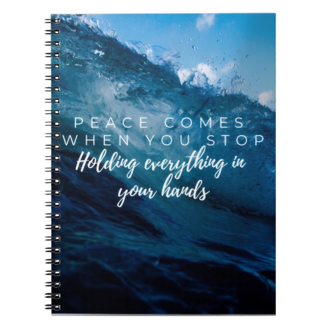 Cuaderno La paz llega cuando... tipografía cristiana (Frente)