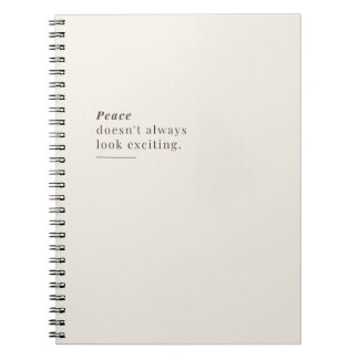 Cuaderno La paz no siempre parece emocionante