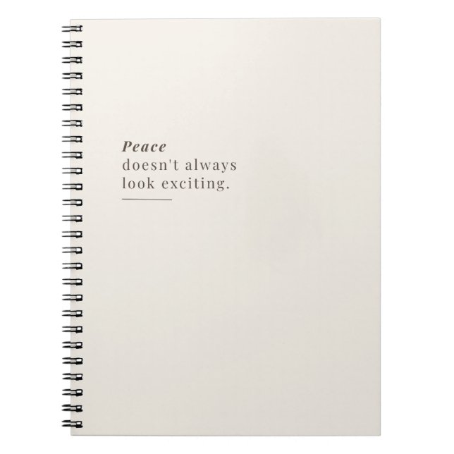 Cuaderno La paz no siempre parece emocionante (Frente)