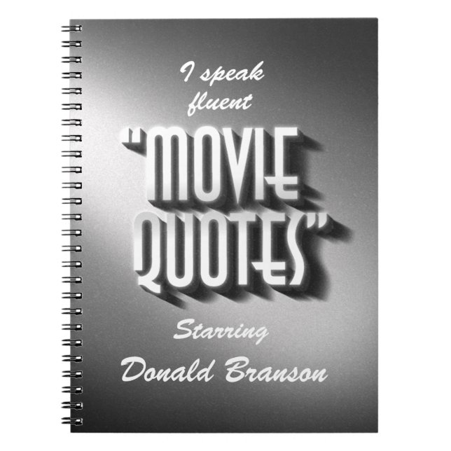 Cuaderno La película personalizada cita el diario (Frente)