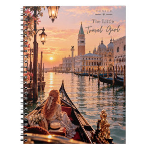 Cuaderno La pequeña chica viajera góndola de atardecer en V