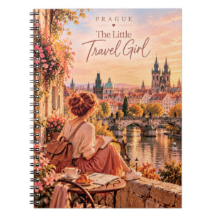 Cuaderno La pequeña chica viajera Praga Hora Dorada