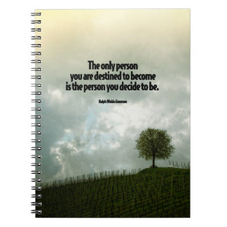 Cuaderno La persona que usted decide ser cita de motivación