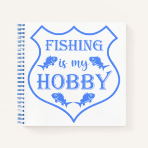 Cuaderno La pesca es mi cita escudo de hobby en el escudo
