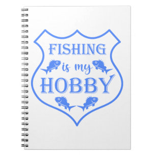Cuaderno La pesca es mi cita escudo de hobby en el escudo