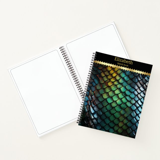 Cuaderno La piel de serpiente brillante resplandece con col (Interior)