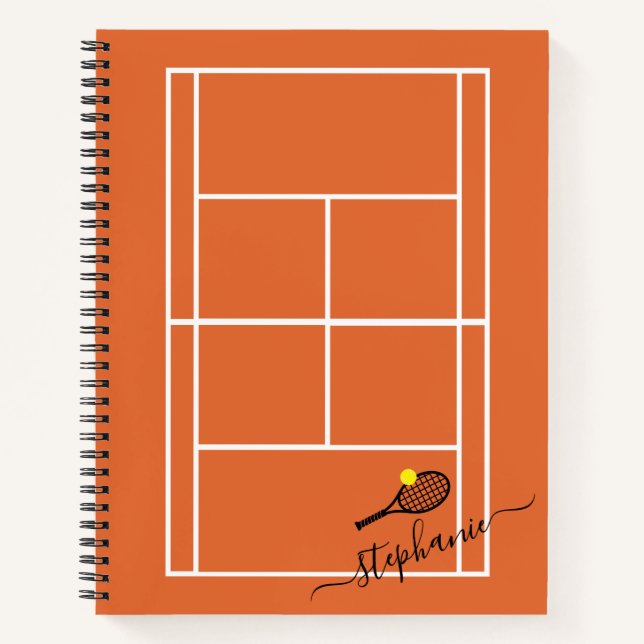 Cuaderno La pista de tenis de tierra batida personalizada e (Anverso)