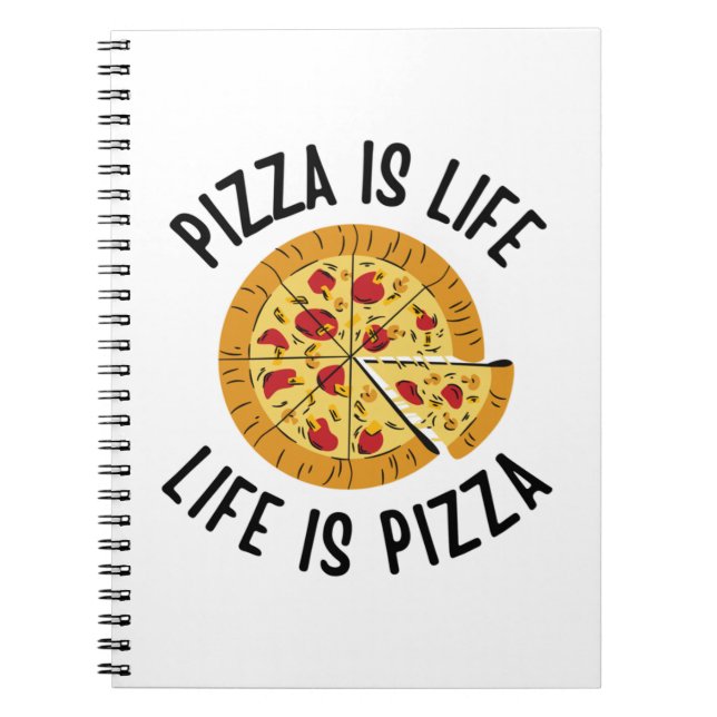 Cuaderno La pizza es la vida es divertida (Frente)