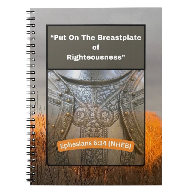 Cuaderno La placa de pecho de la rectitud - Foto espiral (Frente)