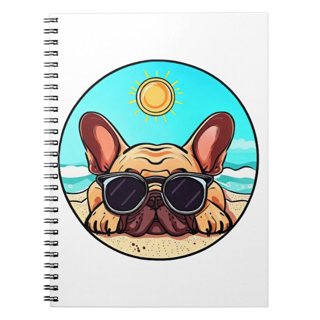 Cuaderno La playa de Frenchie (Frente)