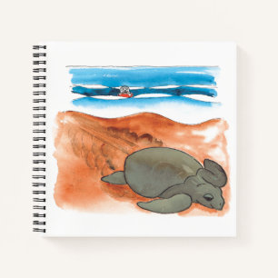 Cuaderno La playa de la Tortuga del Mar Fun Colorous Square