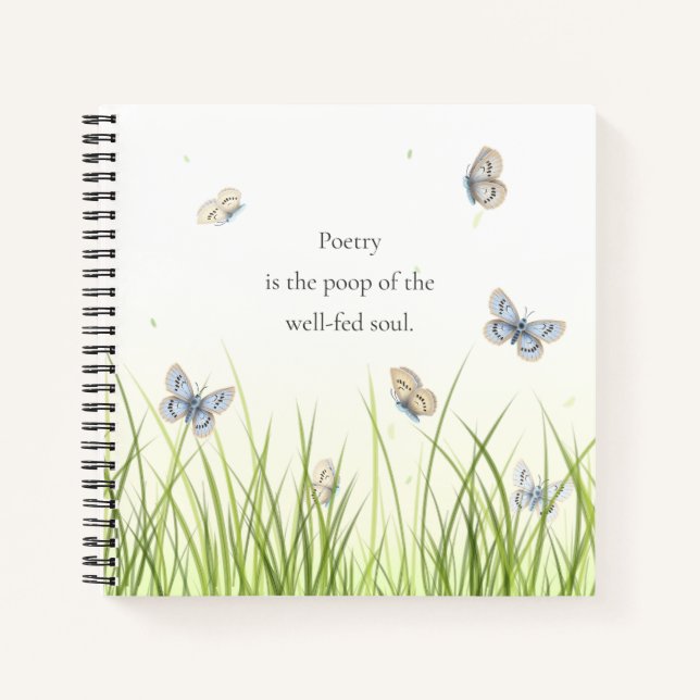 Cuaderno "La poesía es la cúspide del alma bien alimentada" (Anverso)