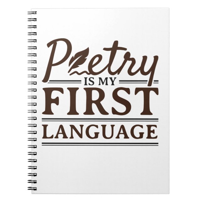 Cuaderno La poesía es mi primer escritor de poetas en idiom (Frente)