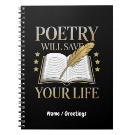 Cuaderno La poesía salvará tu vida de poeta y literatura di