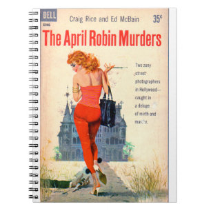 Cuaderno La portada de la novela Robin Murders de abril