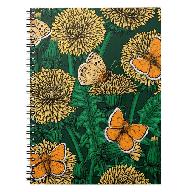 Cuaderno La pradera de Dandelion en verde oscuro (Frente)