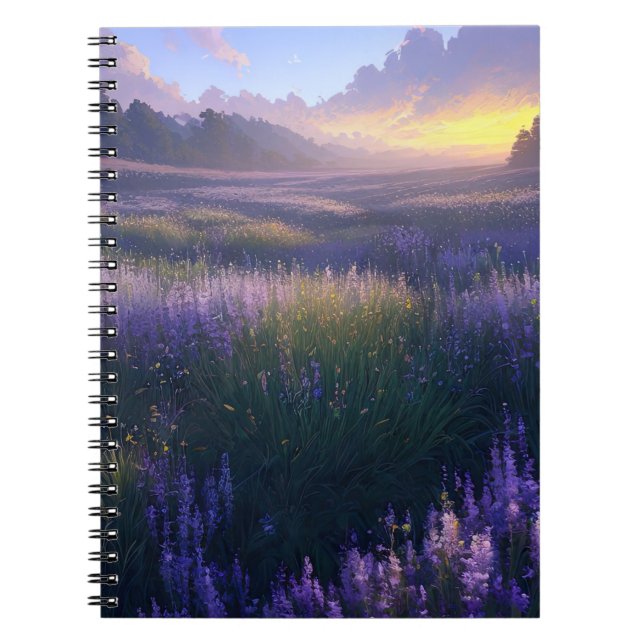 Cuaderno La pradera morada al atardecer (Frente)