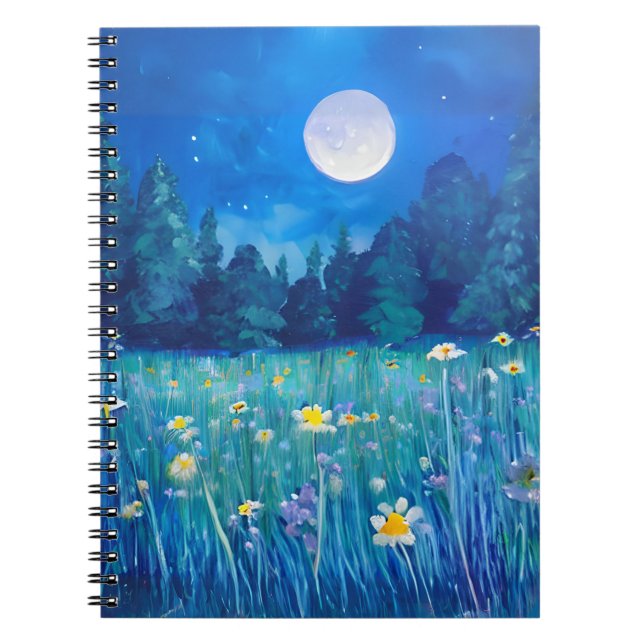Cuaderno La pradera y el bosque bajo una luna llena (Frente)